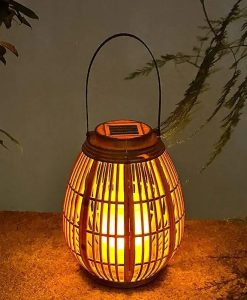Solar Bamboo Lantern LED Garden & Balcony Decorative Light