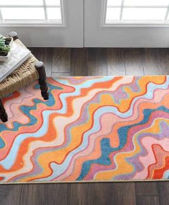 Colorful Striped Vintage Rug