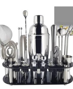 Boston Cocktail Shaker Set: Complete Bartender Tool Kit with Acrylic Stand