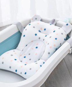 Adjustable Newborn Bath Cushion - Star Pattern, Foldable Baby Bath Seat