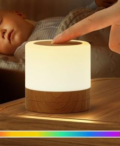 Rechargeable Bedside Touch Lamp: Dimmable LED Night Light with Color Changing RGB
