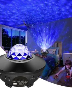Galaxy & Ocean Wave Projector Night Light with Bluetooth Speaker