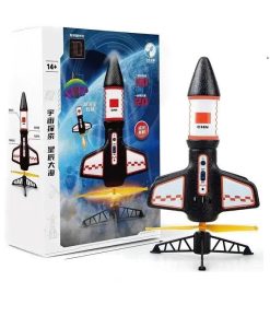 Electric Motorized Air Rocket Launcher with LED Parachute