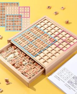 Wooden Sudoku Checkers Logical Thinking Board Game Toys