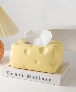 Cheese-Themed Ceramic Tissue Box - Cute and Practical Home Accessory