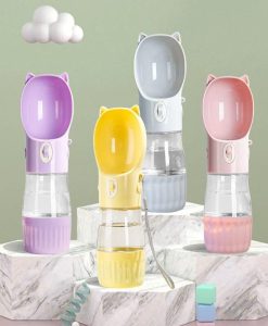 Portable 2-in-1 Dog & Cat Water Bottle and Food Dispenser