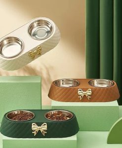 Chic Bow-Tie Dual Pet Bowl