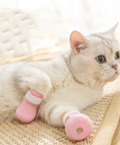 Adjustable Silicone Cat Claw Protector Shoes for Grooming and Bathing