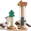 Multi-functional Cat Scratch Post with 3-Tier Track