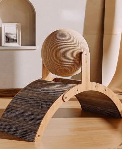 Deluxe Wooden Cat Scratcher with Sisal Ball