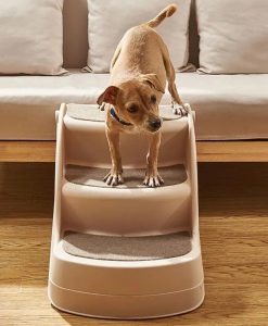 Compact Foldable Pet Stairs - 3-Step Non-Slip Safety Ramp for Dogs & Cats