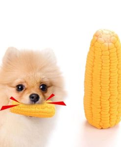 Durable Corn-Shaped Squeaky Latex Toy for Small Dogs - Ideal for Chewing & Training