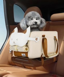 Compact Safety Car Seat for Small Dogs & Cats - Portable & Washable Travel Pet Carrier
