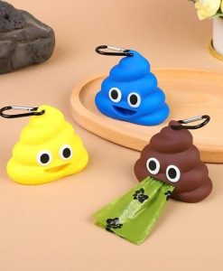 Compact & Playful Silicone Poop Bag Dispenser for Pets