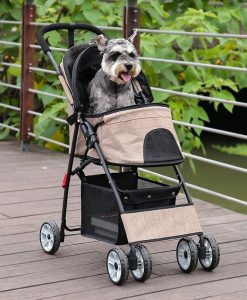 Lightweight Pet Stroller for Dogs & Cats with 360° Rotating Wheels