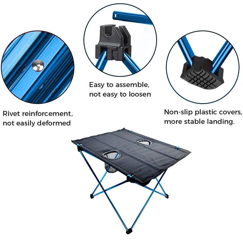 Ultra-Light Folding Outdoor Picnic Table Set with Aluminum Alloy Frame - Image 5