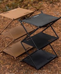Multi-Level Portable Folding Camping Shelf – Aluminum Outdoor BBQ Table Rack