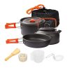 Portable Aluminum Camping Cookware Set - Nonstick Outdoor Cooking Gear for Hiking, Picnics & BBQ
