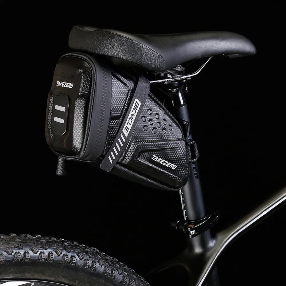 Waterproof Mountain Bike Saddle Bag with Reflective Design and Hardshell Protection - Image 5