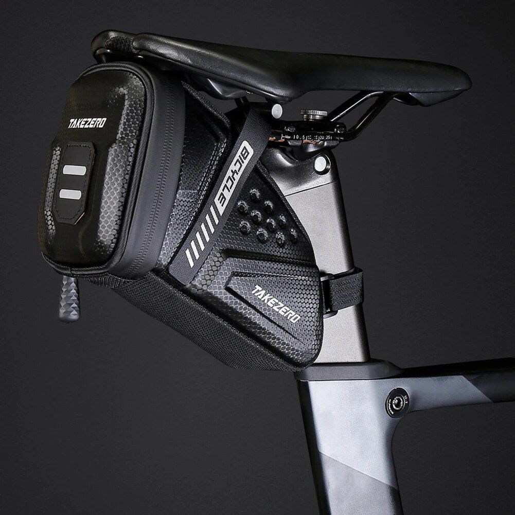 Waterproof Mountain Bike Saddle Bag with Reflective Design and Hardshell Protection - Image 6