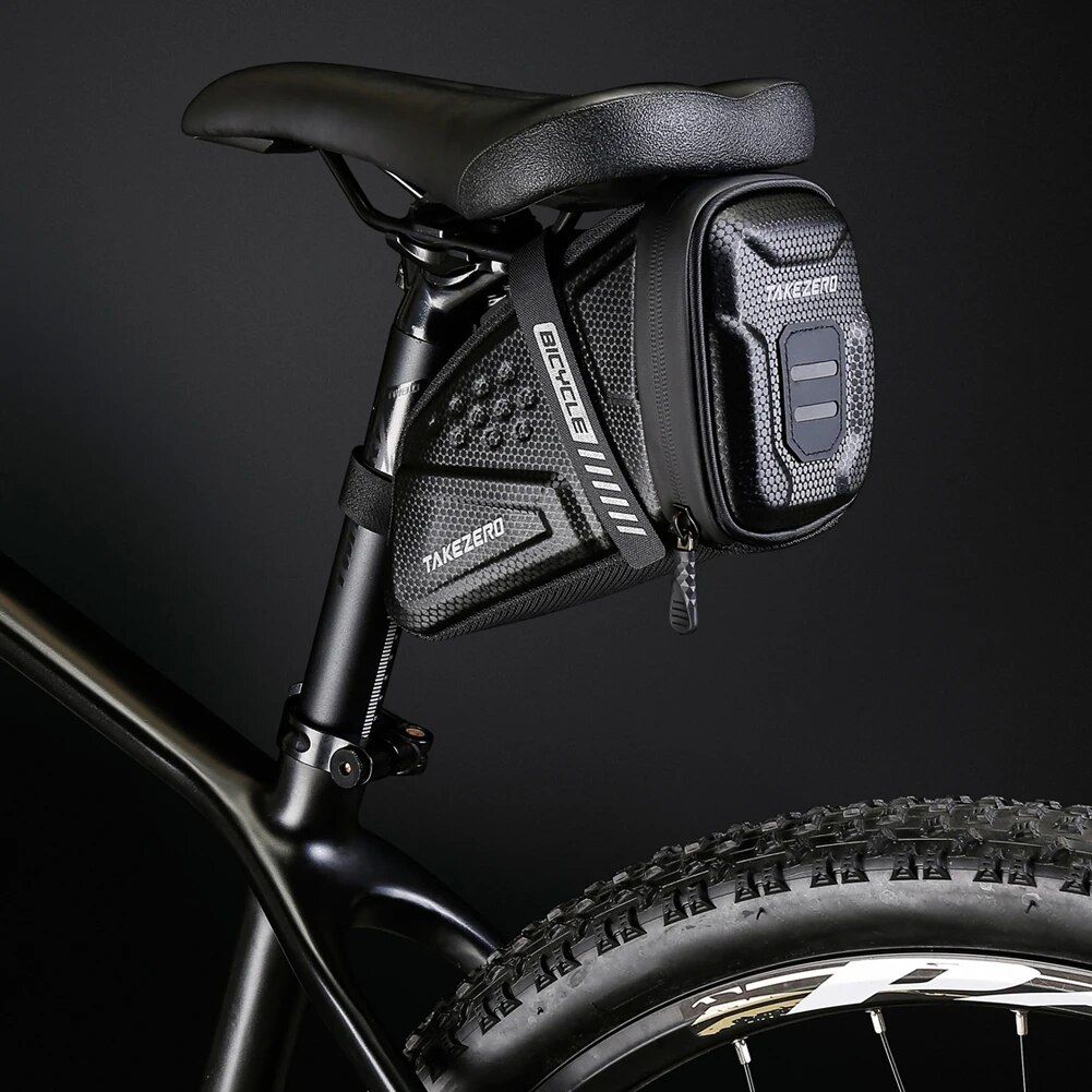 Waterproof Mountain Bike Saddle Bag with Reflective Design and Hardshell Protection - Image 3