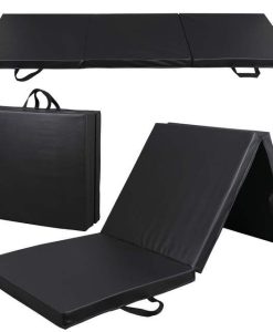6'x2' Tri-Fold Non-Slip PU Leather Exercise Mat for Gym, Yoga & Workouts