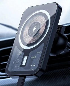 15W Fast Charging Magnetic Wireless Car Charger with Air Vent Phone Holder Stand for iPhone 12, 13, 14 Pro Max Series