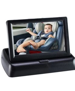 5" HD Baby Car Mirror Monitor: Infrared Night Vision, 150° View, Foldable LCD