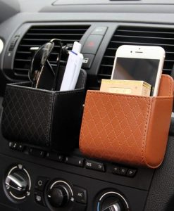 Leather Car Air Vent Organizer for Essential Accessories