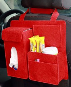 Multi-Pocket Felt Car Seat Organizer - Space-Saving Travel Storage Bag