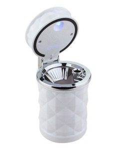 LED-Lit Portable Car Ashtray with Smoke Extractor