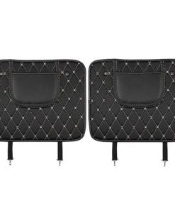 Deluxe PU Leather Car Seat Back Protector with Storage