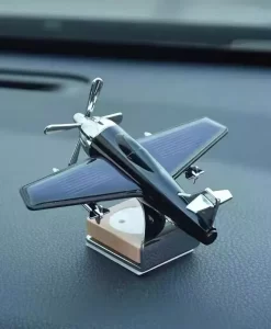 Solar-Powered Rotating Aircraft Car Air Freshener & Ornament