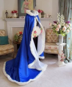 Wholesale Warm Faux Fur Trim Winter Bridal Cape Stunning Wedding