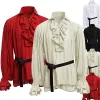 Mens Medieval Shirts Poet's Renaissance Costume Viking Pirate Captain