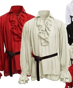 Mens Medieval Shirts Poet's Renaissance Costume Viking Pirate Captain