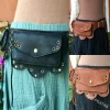 Medieval Viking Leather Utility Hip Bag Steampunk Festival Waist Belt