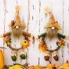 Thanksgiving Gnomes, Fall Plush Autumn Vine Wreath Dwarf Doll Ornament