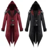 2 Colors Assassin Cosplay Medieval Retro Men's Street Costume Hooded