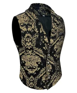 Men's Slim Fit Gothic Steampunk Waistcoat Decorative Pattern