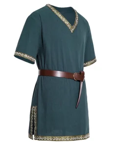 Mens Medieval Costume Halloween Renaissance Tunic Viking Knight Pirate