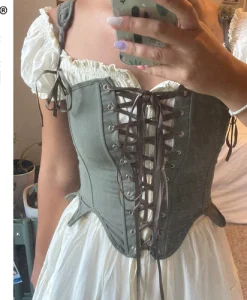 Medieval Renaissance Corset Tops Vintage Bustier Crop Tops Lace-up Ren