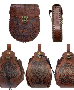 Men's Vintage Medieval Viking Belt Bag Money Pouch Bag Helloween