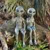 Outer Space Alien Statue Martians Garden Figurine Set For Home Indoor