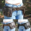 Medieval Steampunk Leather Utility Hip Belt Festival Pocket Viking