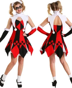 Carnival Adult Circus Clown Cosplay Dress Performance Harley Fancy