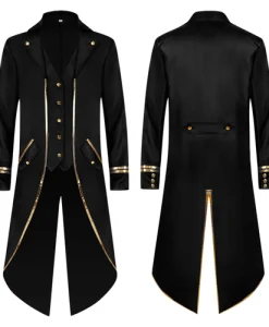 Winter Male Medieval Vintage Jacket Slim Retro Halloween Punk Jacket