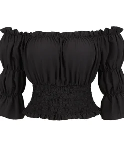 Women Renaissance Blouse Off Shoulder Sleeves Shirt Boho Steampunk