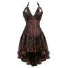 Leather Pirate Corset Women Dress Steampunk Bustier Gothic Corsage