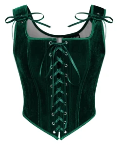 SD Women Tank Tops Vintage Renaissance Velvet Corset 12 Bones Square